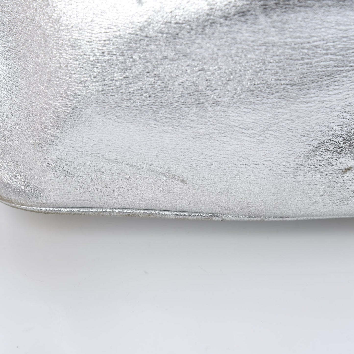 Metallic Calfskin Small Emmanuelle Bucket Bag Silver