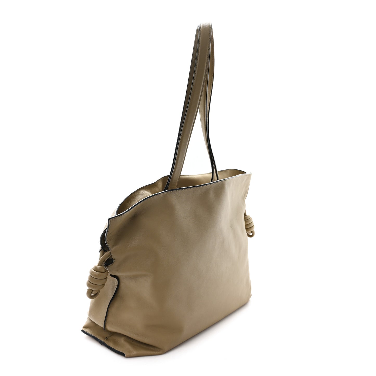 Nappa Calfskin Large Flamenco Knot Clutch Clay Green