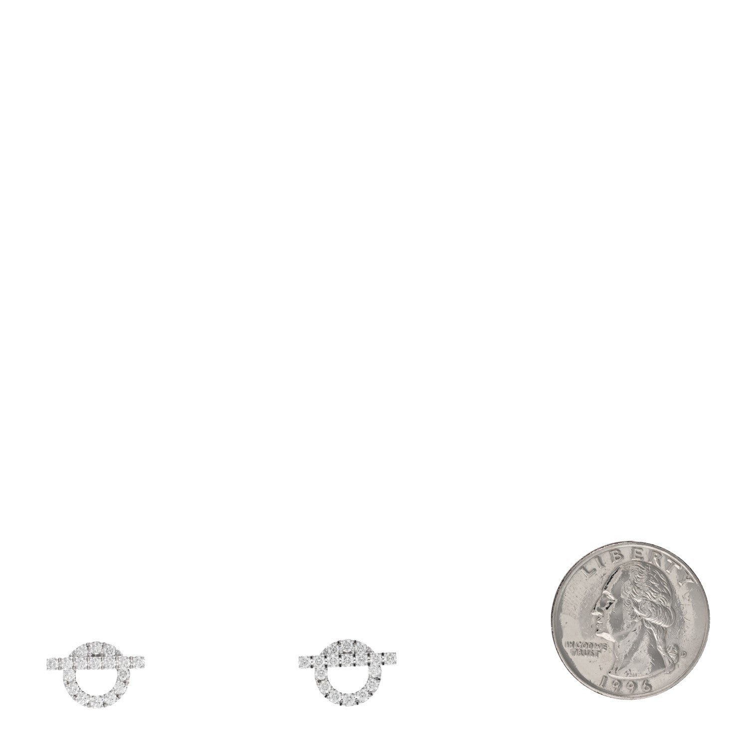Hermes 18K White Gold Diamond Finesse Earrings 2 of 5