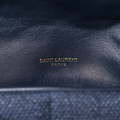 Saint Laurent Canvas Quilted Small Loulou Puffer Monogram Chain Satchel Marine 7 of 15
