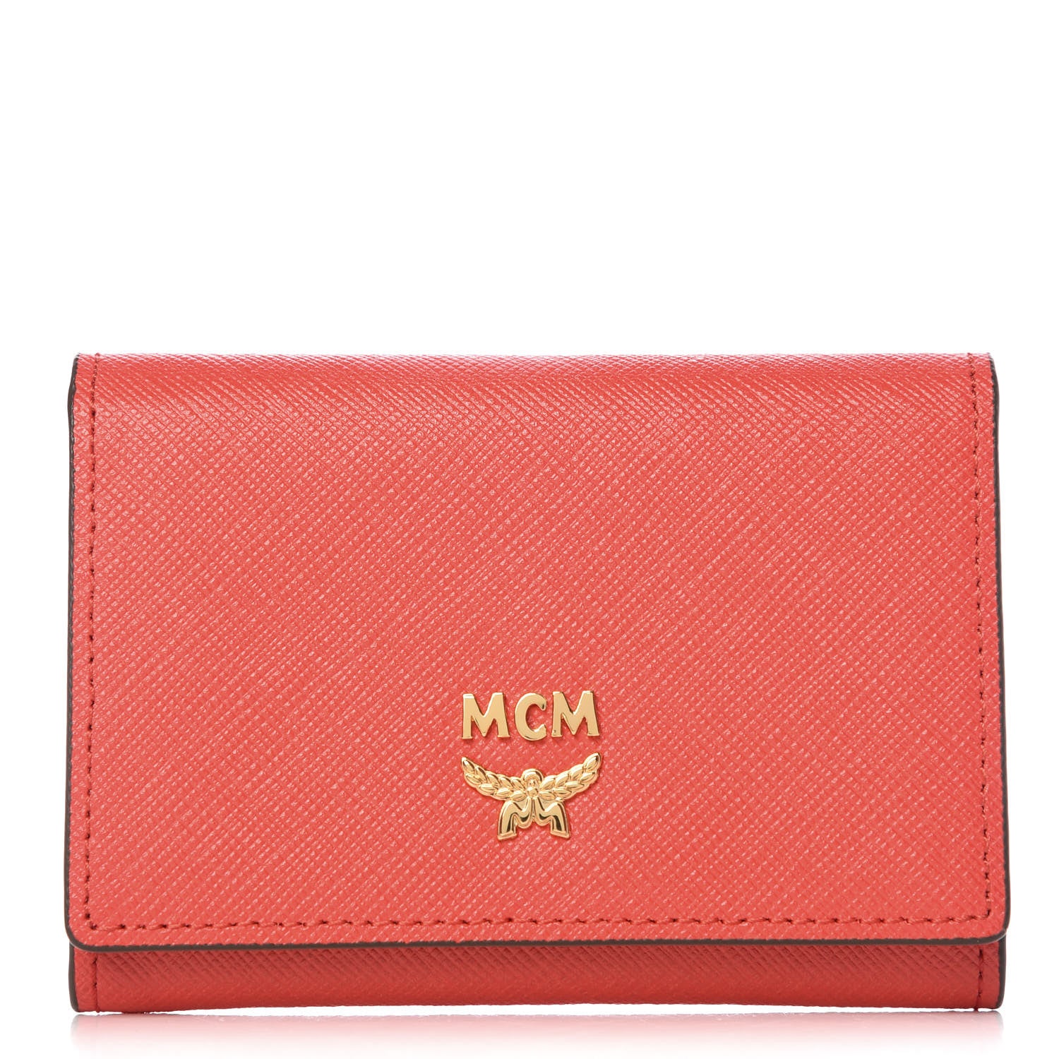 MCM Saffiano Snap Card Wallet Poppy Red 1 of 8