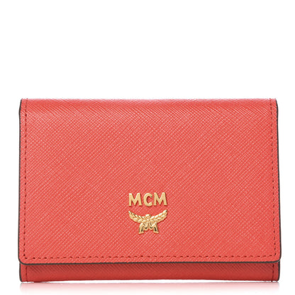 MCM Saffiano Snap Card Wallet Poppy Red 1 of 8
