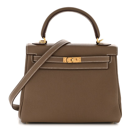 Hermes Togo Kelly Retourne 25 Etoupe 1 of 11