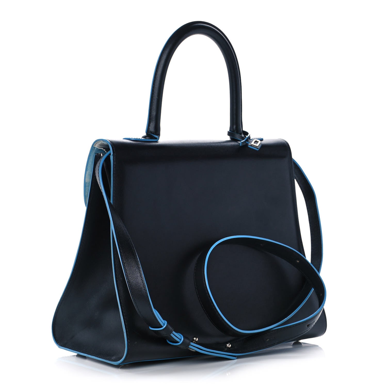 Delvaux Box Calfskin MM Brillant Clouds Satchel Black Ciel 3 of 16