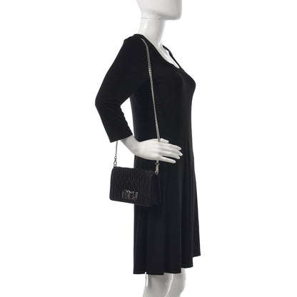 Miu Miu Tessuto Matelasse Delice Miu Logo Bag Black 2 of 9