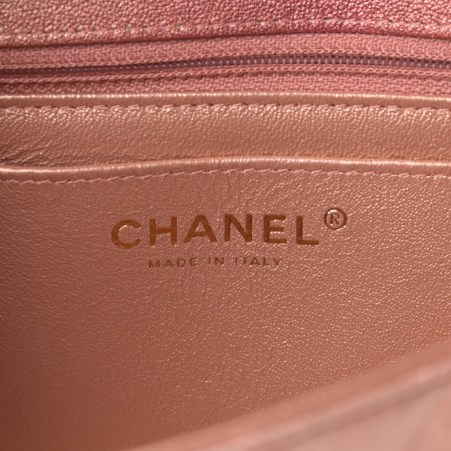 Metallic Lambskin Quilted Ombre Mini Rectangular Flap Pink