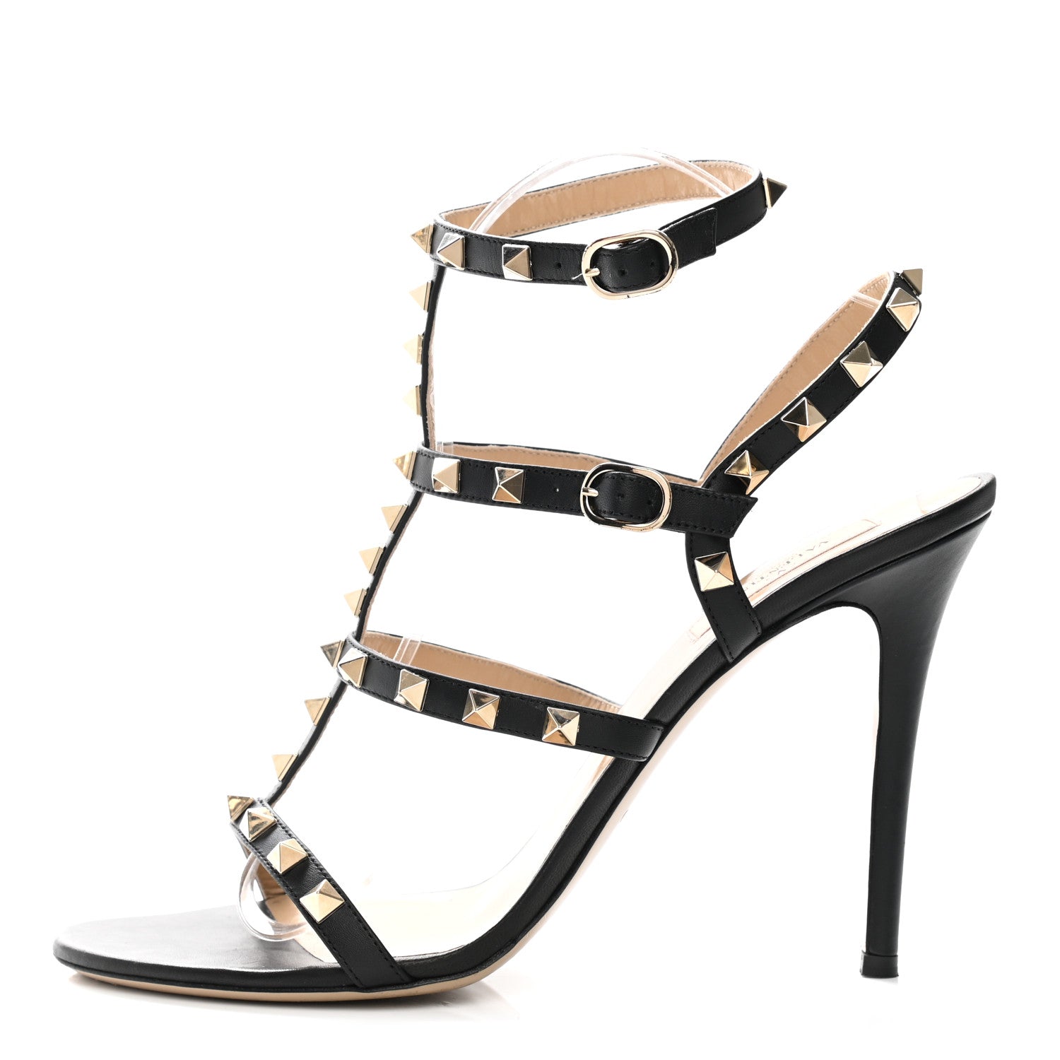 Valentino Garavani Calfskin Nappa Rockstud Gladiator 105mm Sandals 40 Black 2 of 22