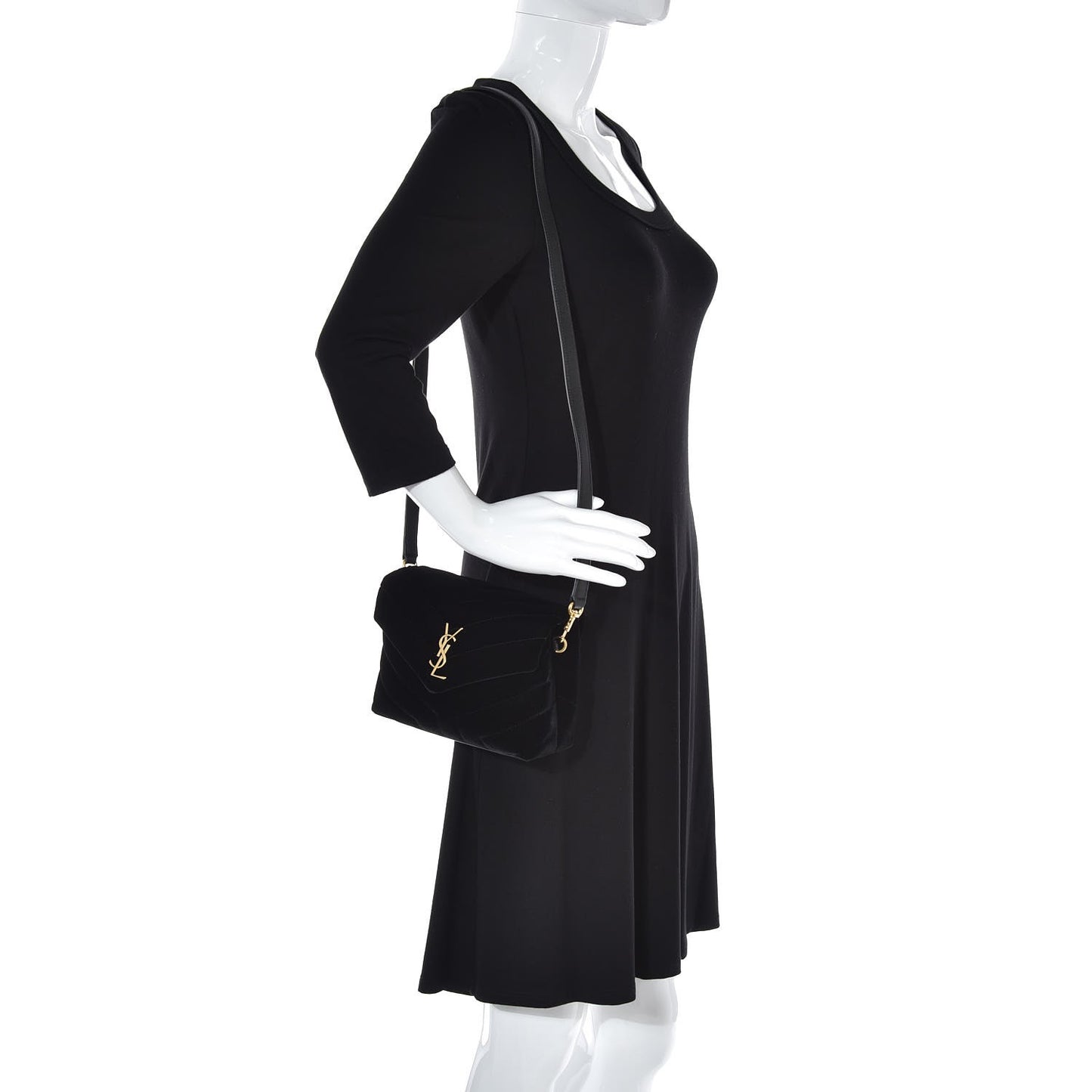Velvet Y Quilted Monogram Toy Loulou Chain Satchel French Black