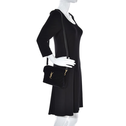 Saint Laurent Velvet Y Quilted Monogram Toy Loulou Chain Satchel French Black 2 of 7