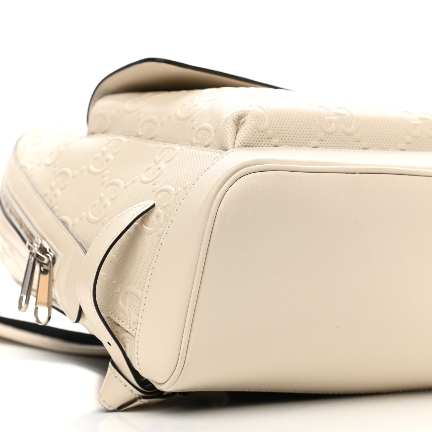 Calfskin GG Tennis Embossed Backpack Mystic White Black