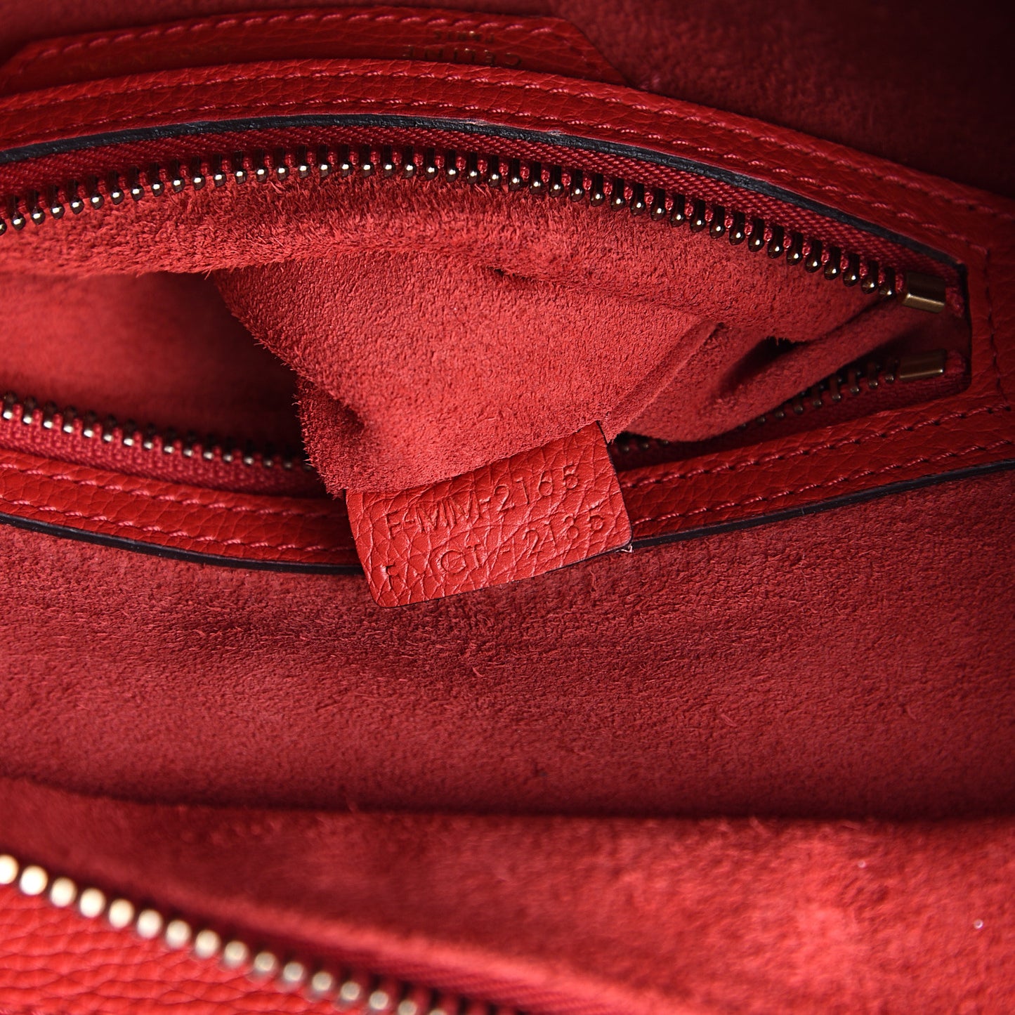 Drummed Calfskin Micro Luggage Red