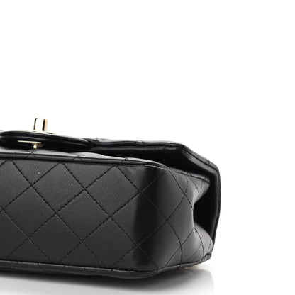 Chanel Lambskin Quilted Mini Lion Charm Top Handle Rectangular Flap Black 6 of 9
