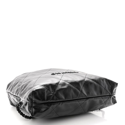 Chanel Shiny Calfskin Quilted Chanel 22 Backpack So Black 4 of 10