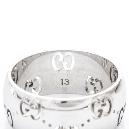 Gucci 18K White Gold 8mm Icon Band Ring 6.5 5 of 6