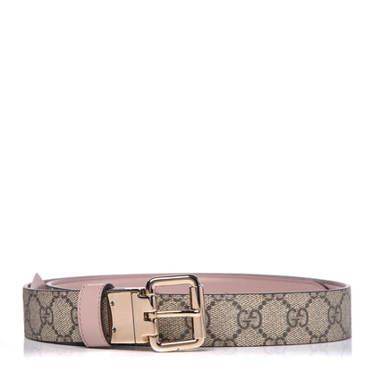 Gucci Selleria Calfskin GG Supreme Monogram Reversible 30mm Belt 85 34 Dark Cipria Beige Ebony 1 of 6