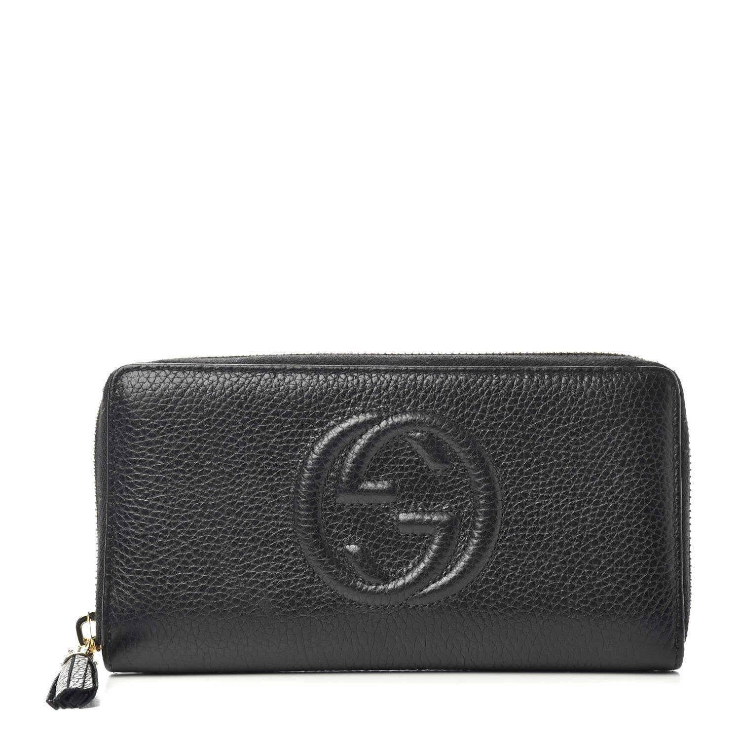 Gucci Pebbled Calfskin Soho Zip Around Wallet Black 1 of 7