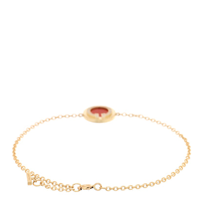 Tiffany 18K Yellow Gold Diamond Carnelian T Circle Bracelet 2 of 4