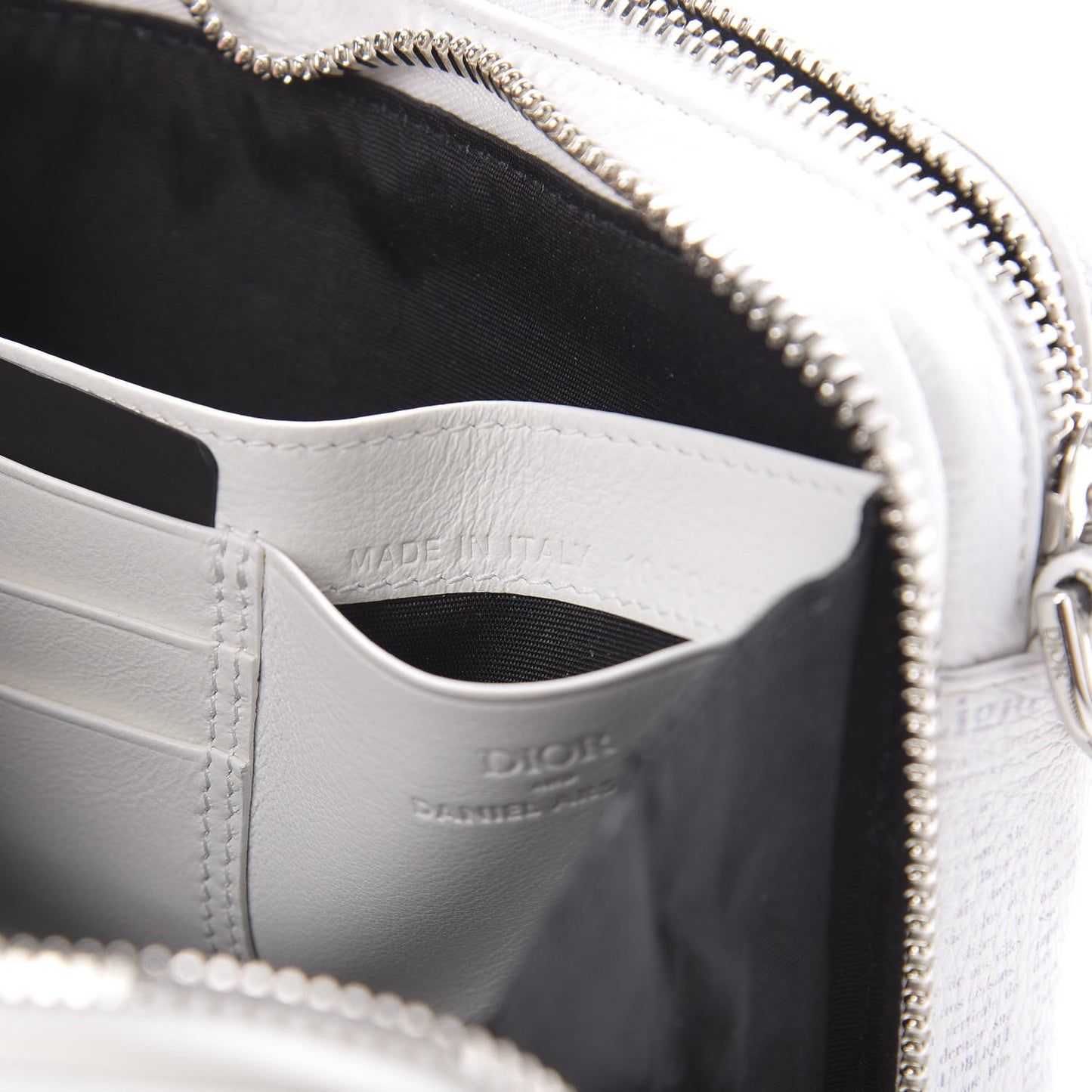 X DANIEL ARSHAM Grained Calfskin Newspaper Messenger White