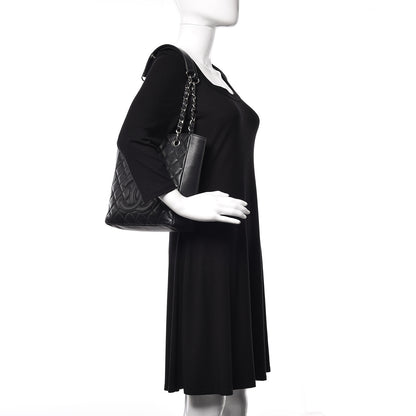 Chanel Caviar Quilted Petit Shopping Tote PST Black 2 of 22