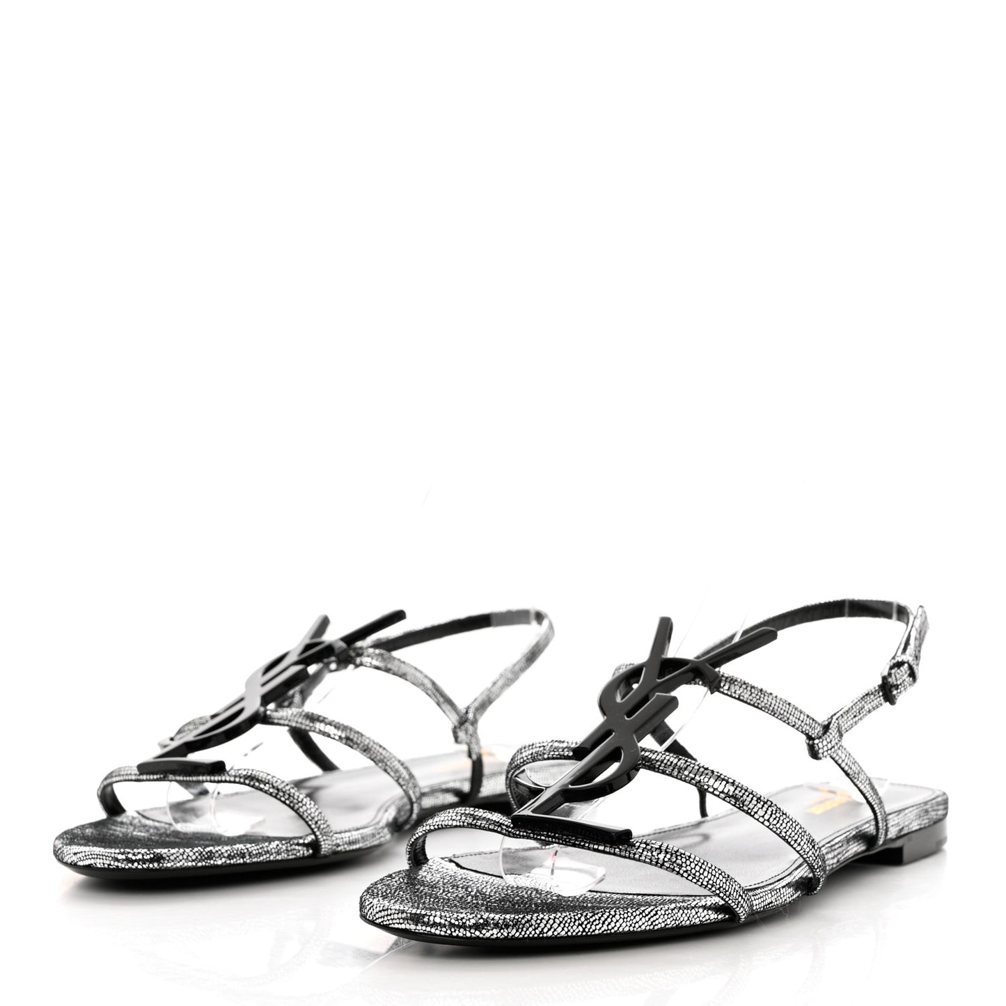 Calfskin Cassandra Monogram Sandals 42 Argento
