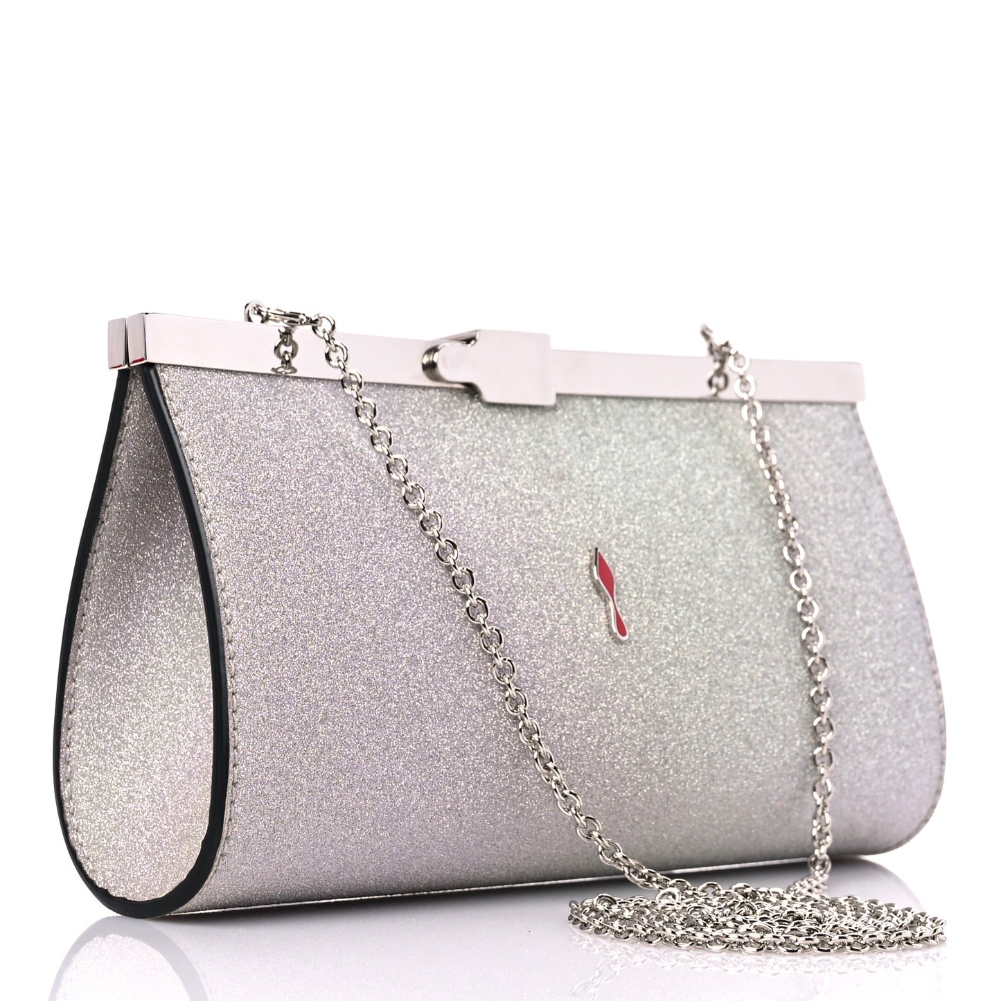 Glitter Palmette Clutch Silver