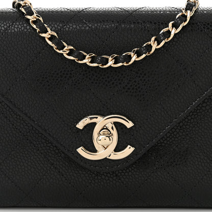 Chanel Caviar Envelope Wallet On Chain WOC Black 8 of 11