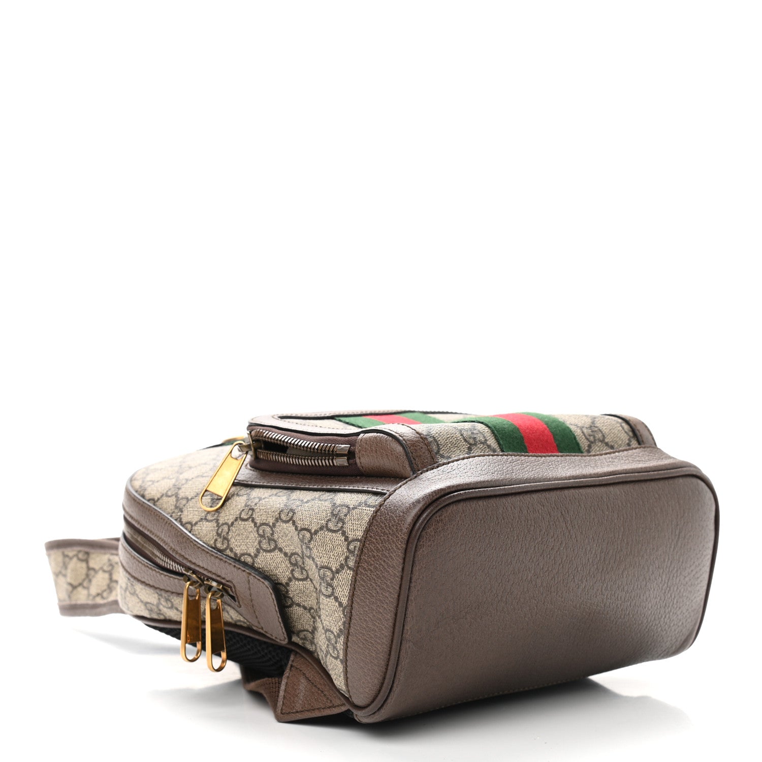 Gucci GG Supreme Monogram Calfskin Web Small Ophidia Day Backpack Beige Ebony New Acero 4 of 9