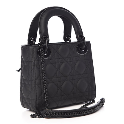 Christian Dior Ultra Matte Calfskin Cannage Mini Lady Dior Black 3 of 11