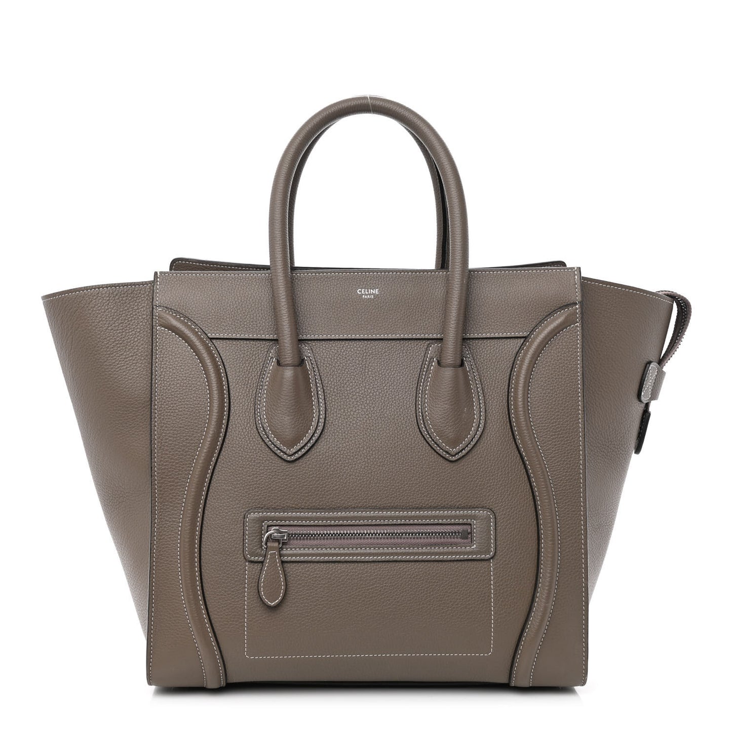 Drummed Calfskin Mini Luggage Bag Souris