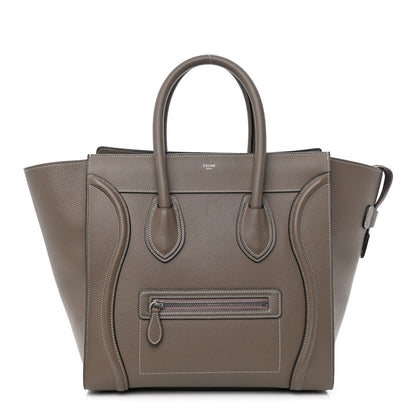 Celine Drummed Calfskin Mini Luggage Bag Souris 1 of 14