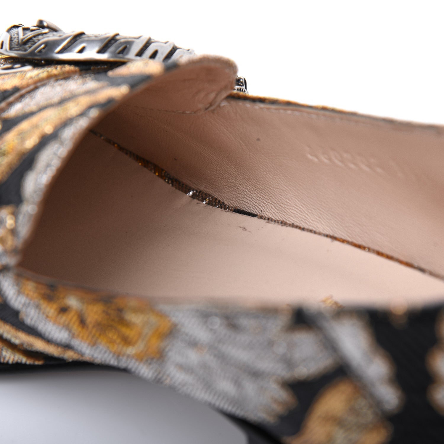 Gucci Brocade Floral Jacquard Dionysus Loafers 35.5 Black 10 of 19
