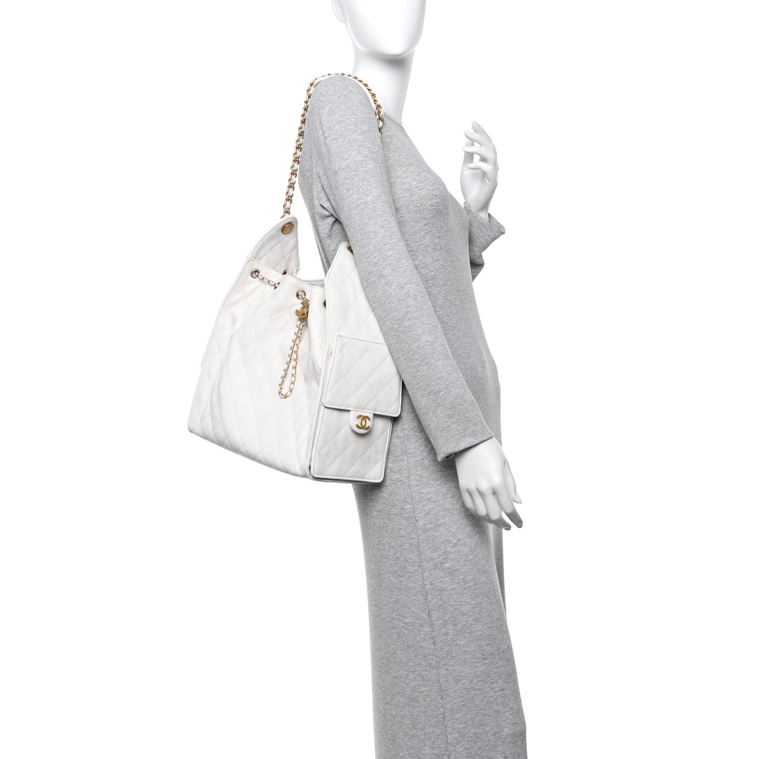 Chanel Caviar Quilted Medium Chanel 25 Handbag White 3 of 21
