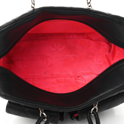 Chanel Calfskin Quilted Small Cambon Multipocket Reporter Black White 4 of 15