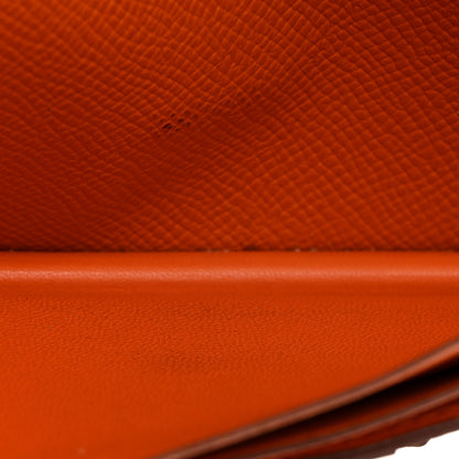 Hermes Epsom Bearn Gusset Wallet Orange 9 of 10