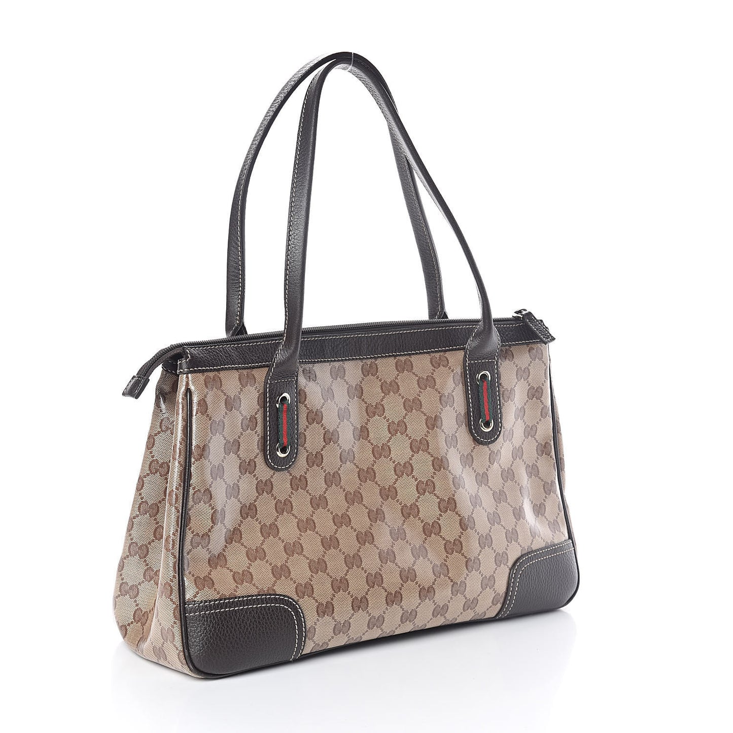 Crystal Monogram Medium Princy Tote Dark Brown