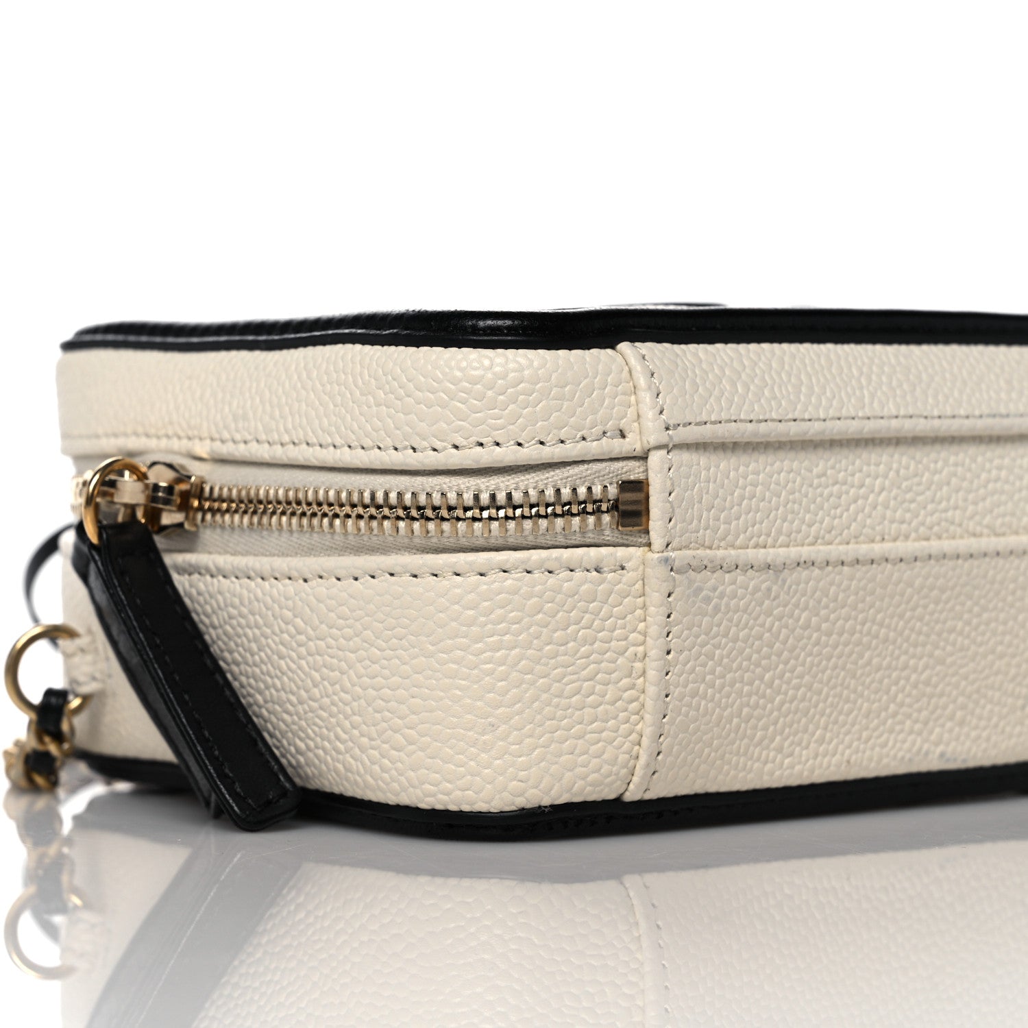 Chanel Caviar Quilted Small CC Filigree Vanity Case White Black 8 of 10