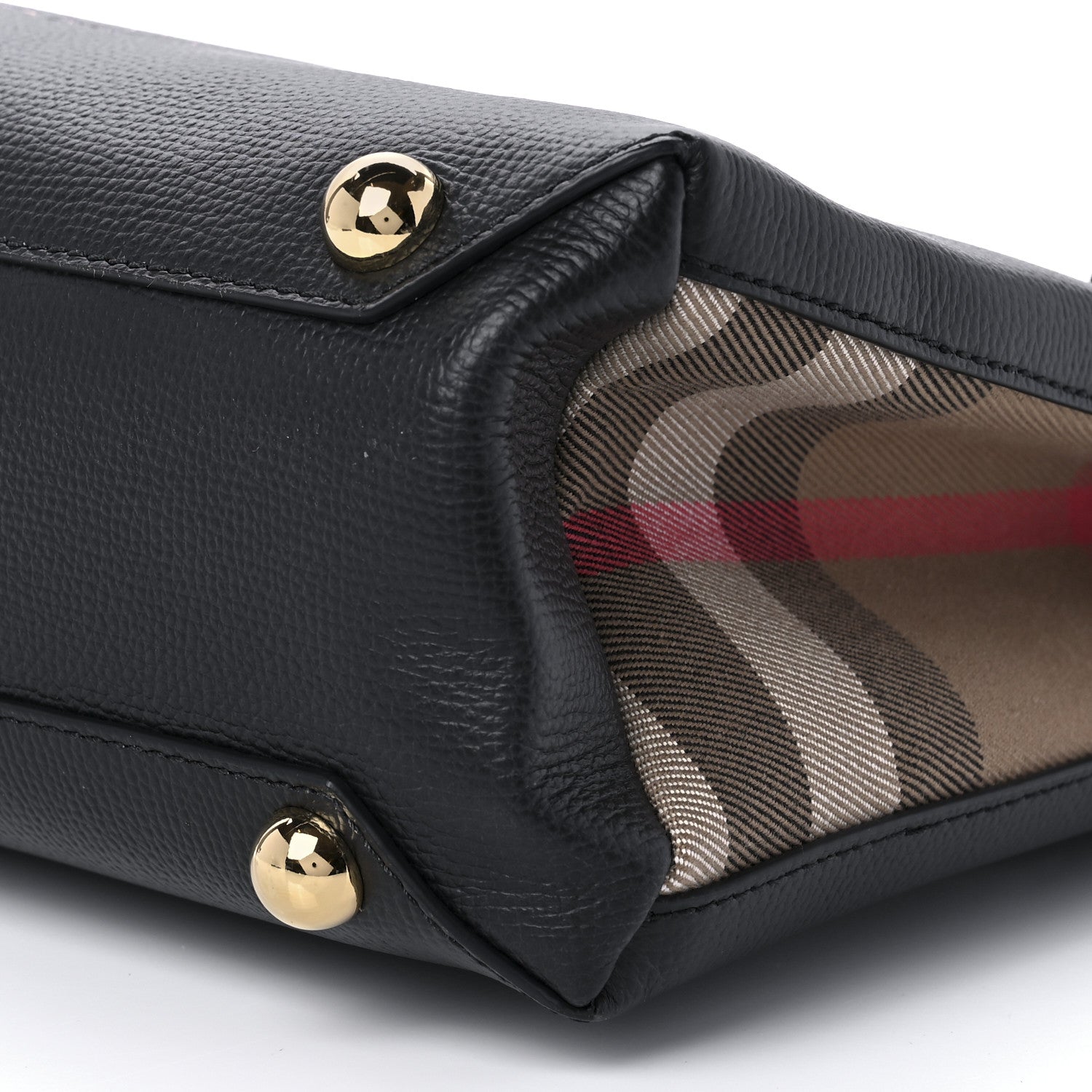 Burberry Grainy Calfskin House Check Small Banner Tote Black 9 of 9