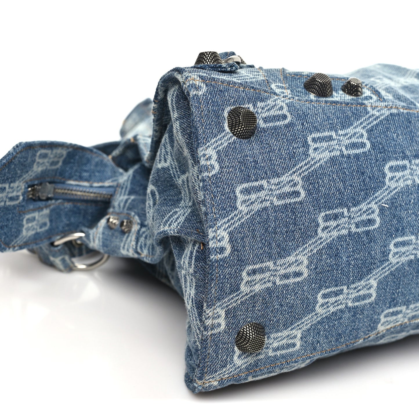 Denim BB Monogram Neo Cagole City Handbag Blue