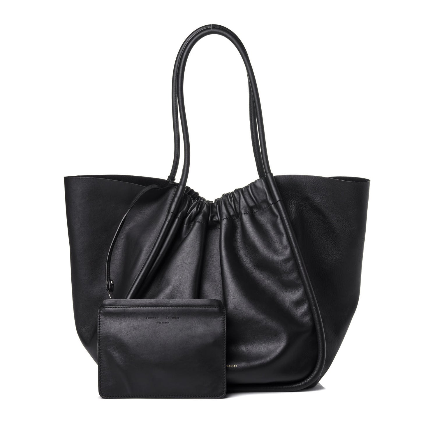 Calfskin XL Ruched Tote Black