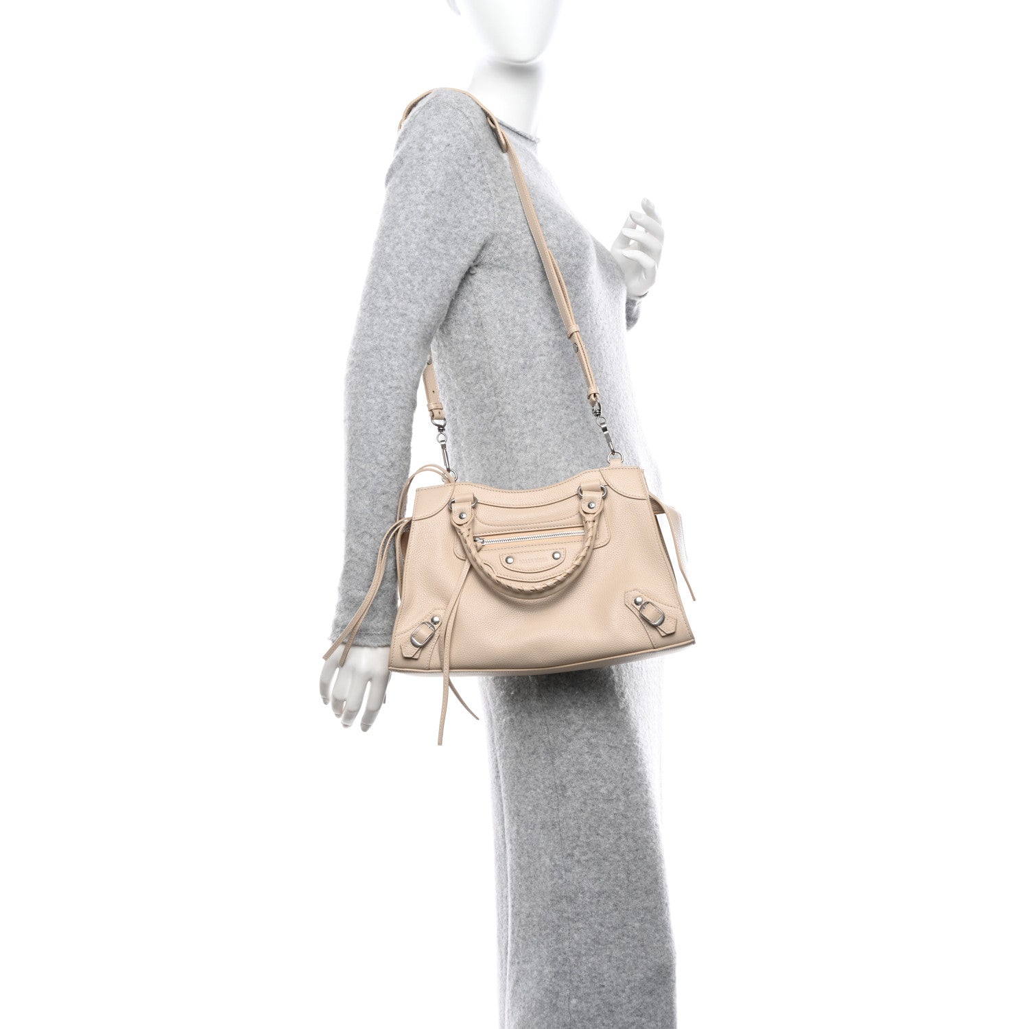 Balenciaga Grained Calfskin Neo Classic Silver Hardware S City Cream 2 of 9