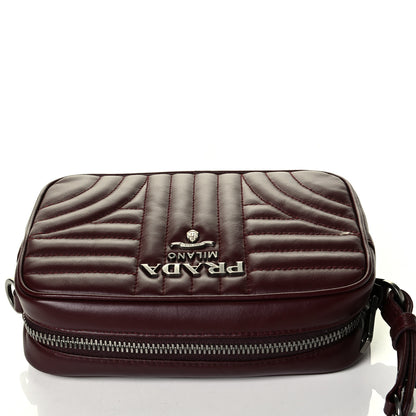 Prada Soft Calfskin Diagramme Crossbody Bag Granato 5 of 7