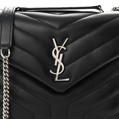 Saint Laurent Calfskin Y Quilted Monogram Small Loulou Chain Satchel Black 10 of 12