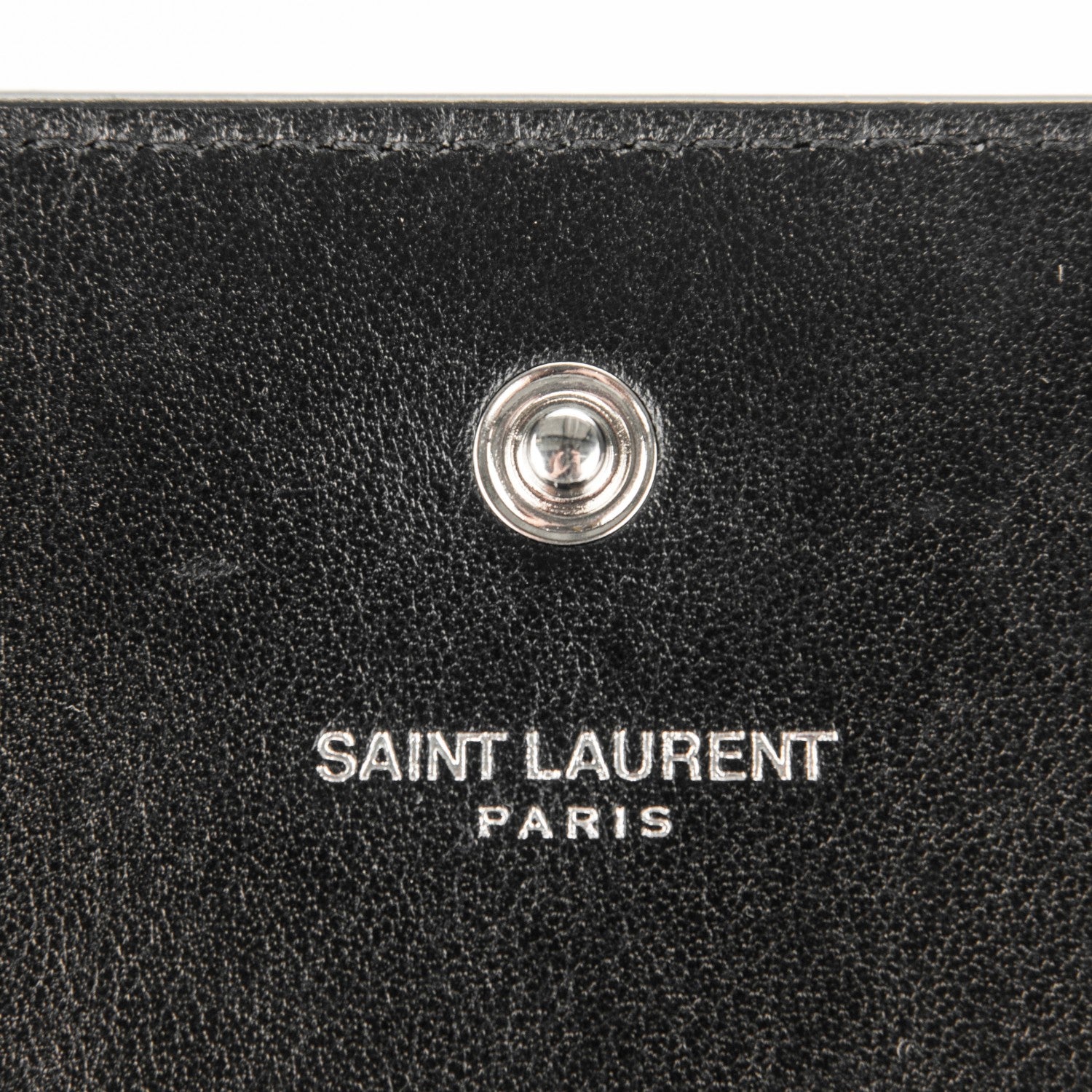 Saint Laurent Calfskin Crocodile Embossed Monogram Chain Wallet Nero Black 6 of 6