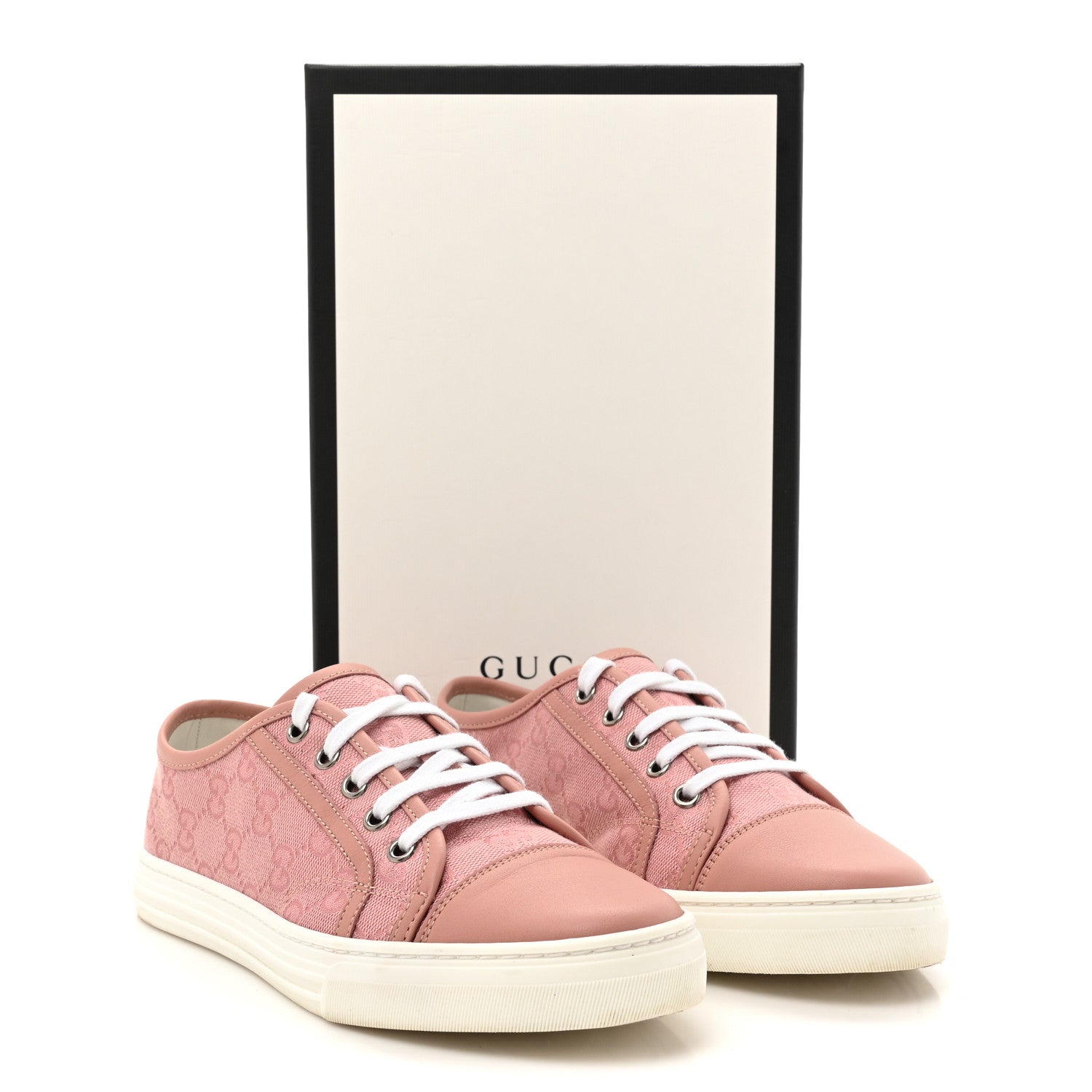 Gucci GG Monogram Calfskin Womens Low Top Sneakers 36.5 Pink Soft Pink 10 of 10