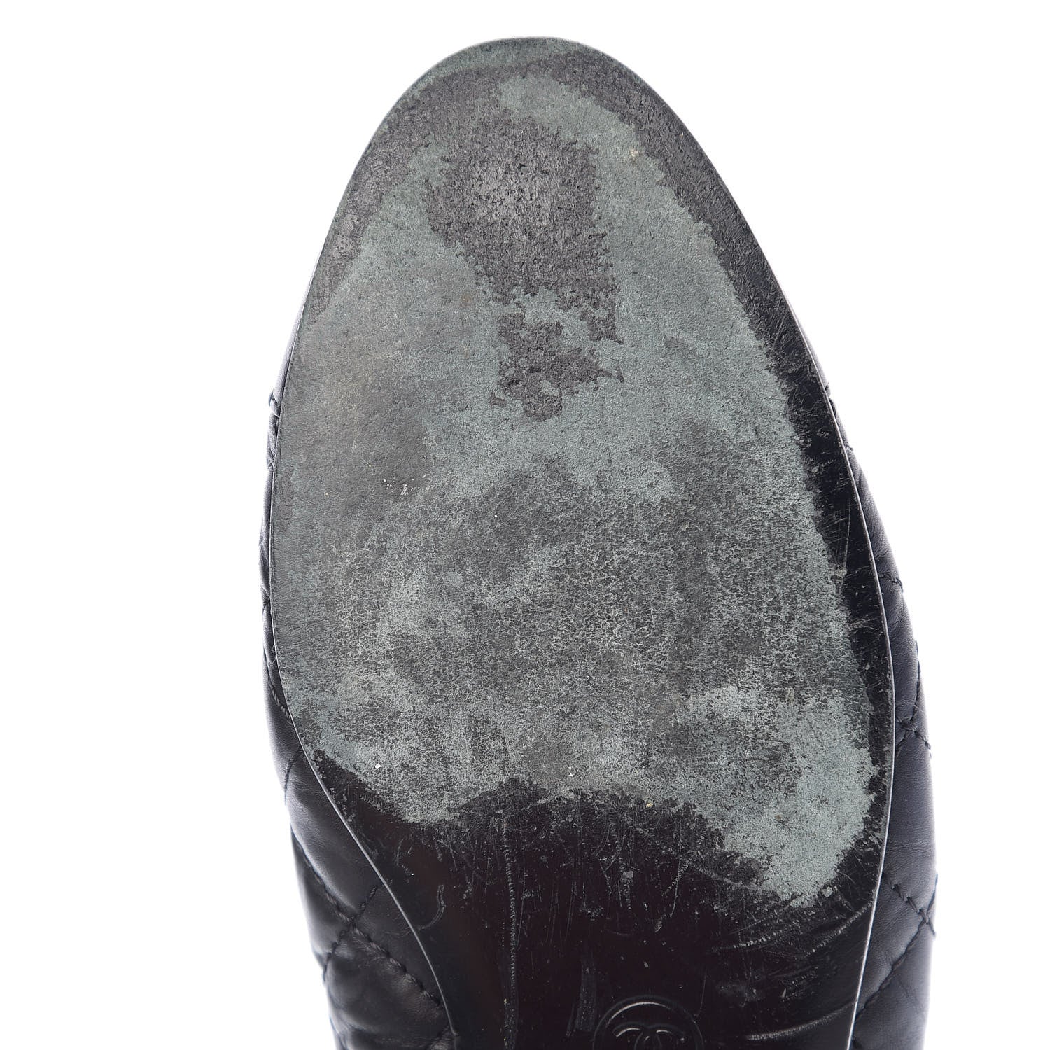 Chanel Aged Calfskin Quilted Cap Toe Ballerina Flats 41 Black 10 of 12