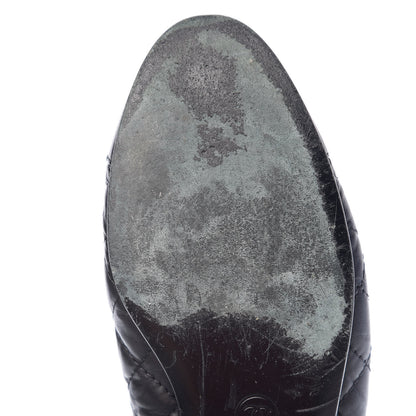 Chanel Aged Calfskin Quilted Cap Toe Ballerina Flats 41 Black 10 of 12