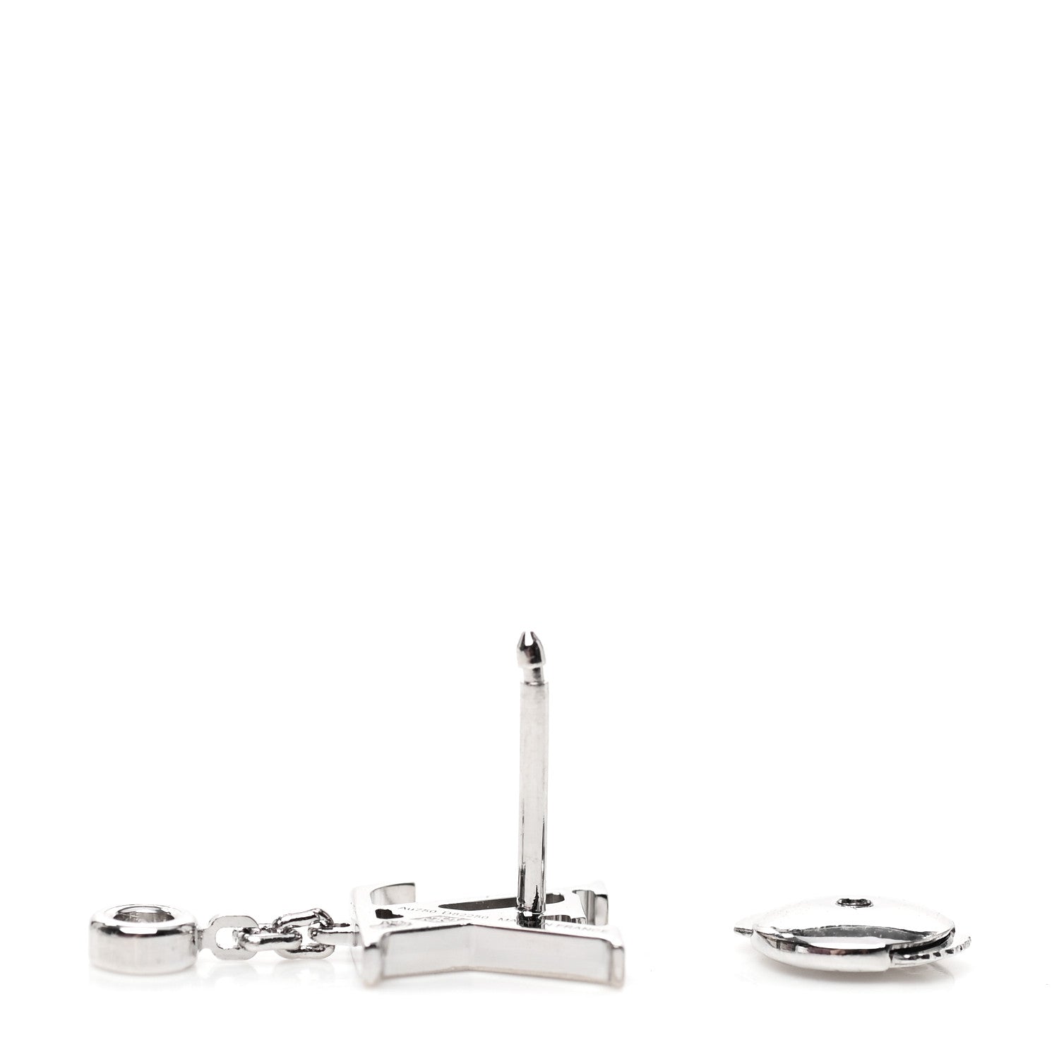 Louis Vuitton 18K White Gold Diamond Idylle Blossom LV Stud Single Earring 3 of 4