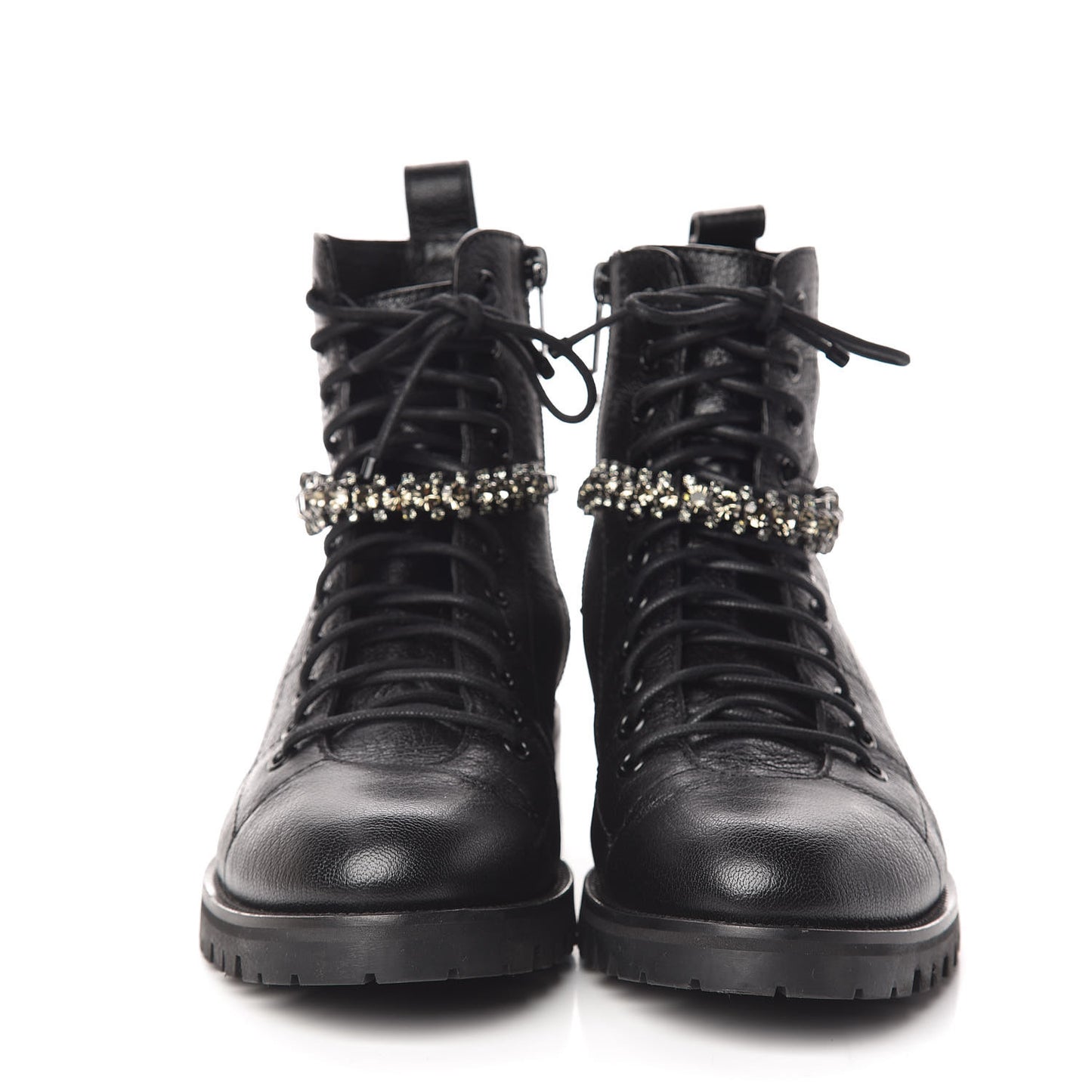 Lambskin Combat Boots 38 Black