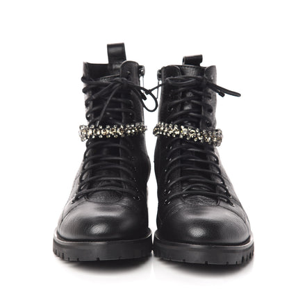 Jimmy Choo Lambskin Combat Boots 38 Black 2 of 10