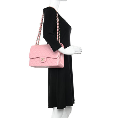 Chanel Iridescent Caviar Quilted Jumbo Double Flap Rose Pink 2 of 11